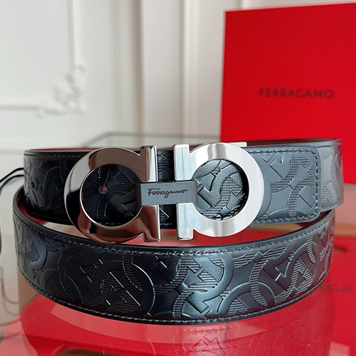 [홍콩명품.FERRAGAMO] 페레가모 25SS 로고 간치니 패턴 레더 가죽 벨트 (블랙-은장), BT1429, JX, 명품레플리카,인터넷쇼핑몰,남자명품,해외직구