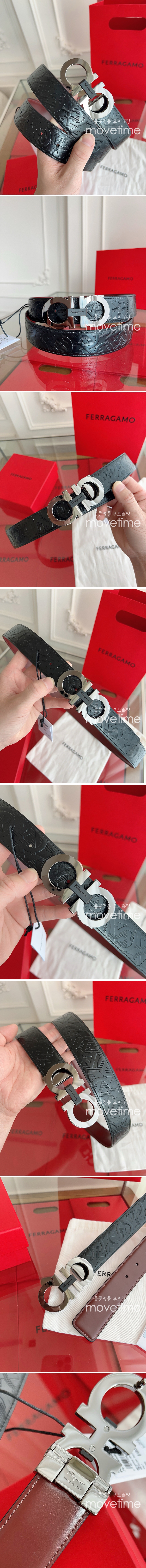 [홍콩명품.FERRAGAMO] 페레가모 25SS 로고 간치니 패턴 레더 가죽 벨트 (블랙-은장), BT1429, JX, 명품레플리카,인터넷쇼핑몰,남자명품,해외직구