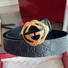 [홍콩명품.Gucci] 구찌 25SS 로고 패턴 레더 가죽 벨트 (블랙-금장), 4.0cm, BT1435, JX, 명품레플리카,인터넷쇼핑몰,남자명품,해외직구