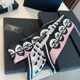 [홍콩명품.CHANEL] 샤넬 25SS 로고 Twilly 6-120 실크 스카프 머플러 (블랙-핑크), ET2913, JX, 홍콩명품의류,구매대행,온라인명품