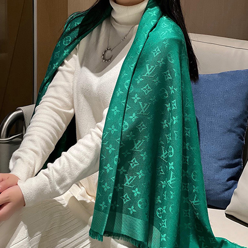 [홍콩명품.LOUIS VUITTON] 루이비통 25SS 로고 모노그램 클래식 숄 140-140 스카프 머플러 M71376 (그린), ET2970, JX, 홍콩명품의류,구매대행,온라인명품