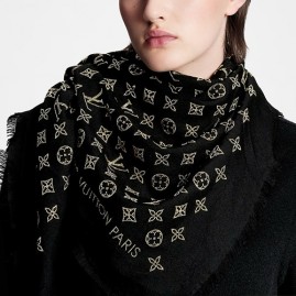 [홍콩명품.LOUIS VUITTON] 루이비통 25SS 로고 모노그램 120-120 캐시미어 스카프 머플러 (블랙), ET2985, JX, 홍콩명품의류,구매대행,온라인명품