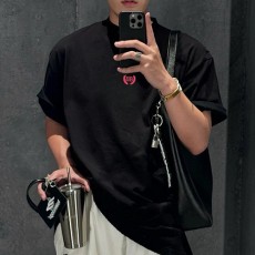 [홍콩명품.BALENCIAGA] 발렌시아가 25SS 로고 자수 반팔 티셔츠 (블랙), BM20537, JL, 홍콩명품의류,구매대행,온라인명품