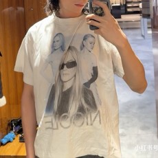 [홍콩명품.BALENCIAGA] 발렌시아가 25SS 로고 프린트 반팔 티셔츠 (화이트), BM20555, JL, 홍콩명품의류,구매대행,온라인명품