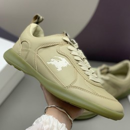 [홍콩명품.Burberry] 버버리 25SS 로고 레더 가죽 스니커즈 운동화 (베이지), SE4756, PMD, 명품스니커즈,운동화,구두,로퍼,하이탑,신발
