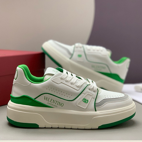[홍콩명품.Valentino] 발렌티노 25SS 로고 남여 레더 가죽 스니커즈 운동화 (화이트-그린), SE4802, PMD, 명품스니커즈,운동화,구두,로퍼,하이탑,신발