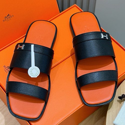 [홍콩명품.Hermes] 에르메스 25SS 로고 PARIS 샌들 슬리퍼 (블랙-오렌지), SE4848, S2, 명품스니커즈,운동화,구두,로퍼,하이탑,신발