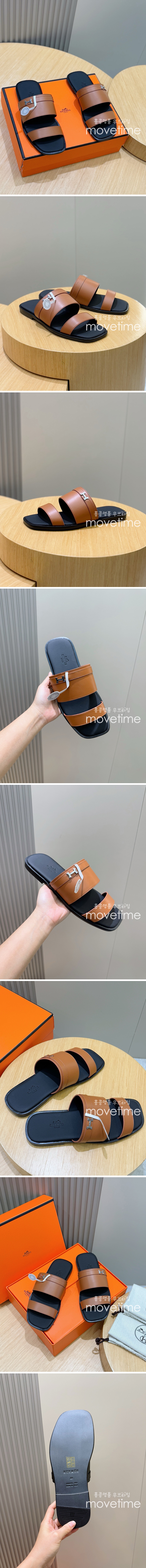 [홍콩명품.Hermes] 에르메스 25SS 로고 PARIS 샌들 슬리퍼 (브라운), SE4850, S2, 명품스니커즈,운동화,구두,로퍼,하이탑,신발