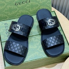 [홍콩명품.Gucci] 구찌 25SS 로고 LIDO 레더 가죽 샌들 슬리퍼 (블랙), SE4857, S2, 명품스니커즈,운동화,구두,로퍼,하이탑,신발