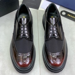 [홍콩명품,PRADA] 프라다 25SS 로고 레더 가죽 정장 구두 (그라데이션-브라운), SE4872, S2, 명품스니커즈,운동화,구두,로퍼,하이탑,신발