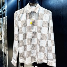 [홍콩명품.LOUIS VUITTON] 루이비통 25SS 로고 다미에 남방 셔츠 (화이트), BM20641, G5, 홍콩명품의류,구매대행,온라인명품