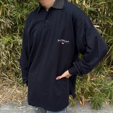 [홍콩명품.BALENCIAGA] 발렌시아가 25SS 로고 자수 카라 긴팔 티셔츠 (블랙), BM20714, KB, 홍콩명품의류,구매대행,온라인명품