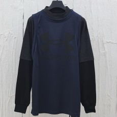 [홍콩명품.BALENCIAGA] 발렌시아가 25SS 로고 언더아머 콜로보 2톤 긴팔 티셔츠 (네이비), BM20717, KB, 홍콩명품의류,구매대행,온라인명품