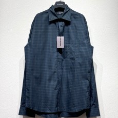 [홍콩명품.BALENCIAGA] 발렌시아가 25SS 로고 체크패턴 남방 셔츠 (네이비), BM20732, KB, 홍콩명품의류,구매대행,온라인명품