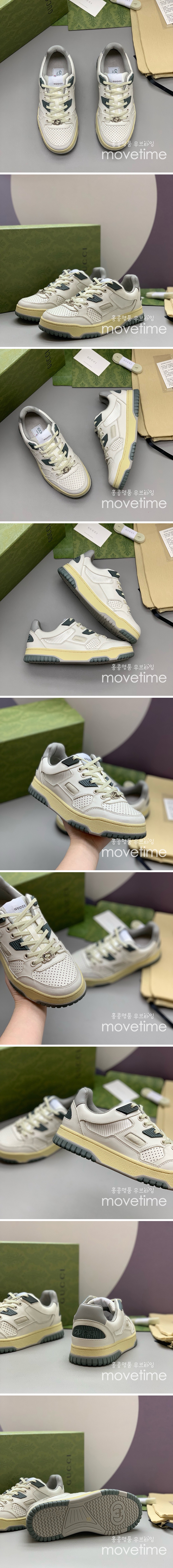[홍콩명품.Gucci] 구찌 25SS 로고 남여 레더 가죽 로우탑 스니커즈 운동화 (화이트), SE4913, PMD, 명품스니커즈,운동화,구두,로퍼,하이탑,신발