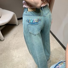 [홍콩명품.LOEWE] 로에베 25SS 로고 여성 오버핏 데님 팬츠 진 청바지, BM20808, TBG, 홍콩명품의류,구매대행,온라인명품