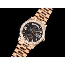 [홍콩명품. ROLEX] 로렉스 롤렉스 데이데이트 36mm 로즈골드 다이아몬드 베젤 Eisenkiesel 다이얼