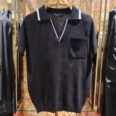 [홍콩명품.D&G] 돌체앤가바나 25SS 로고 카라 폴로 니트 반팔 티셔츠 (블랙), BM20894, JU, 홍콩명품의류,구매대행,온라인명품