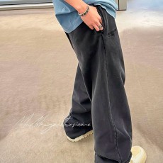 [홍콩명품.BALENCIAGA] 발렌시아가 25SS 로고 오버핏 워싱 조거 팬츠 바지 (블루), BM20941, KB, 홍콩명품의류,구매대행,온라인명품