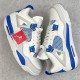 [홍콩명품.NIKE] 나이키 25SS 로고 남여 에어 조던 AJ4 Retro 스니커즈 운동화 (화이트-블루), SE5015, S3, 명품스니커즈,운동화,구두,로퍼,하이탑,신발