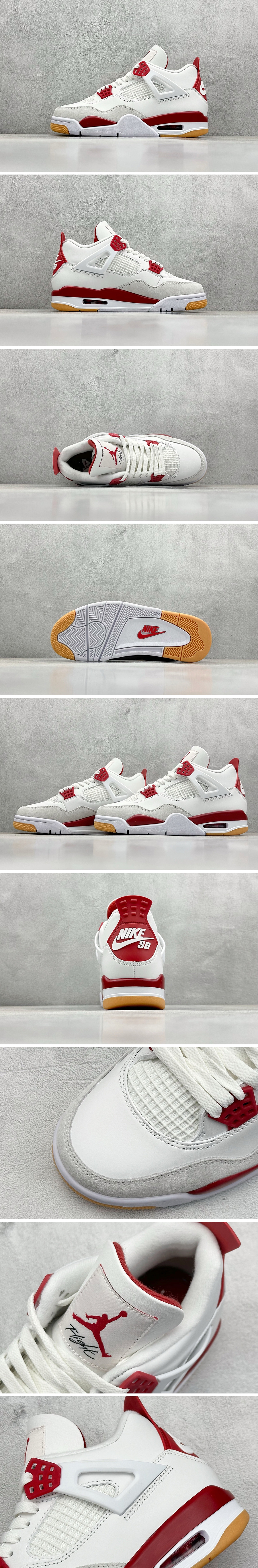 [홍콩명품.NIKE] 나이키 25SS 로고 남여 에어 조던 Nigel Sylvester x AJ4 OG 스니커즈 운동화 (화이트-레드), SE5019, S3, 명품스니커즈,운동화,구두,로퍼,하이탑,신발
