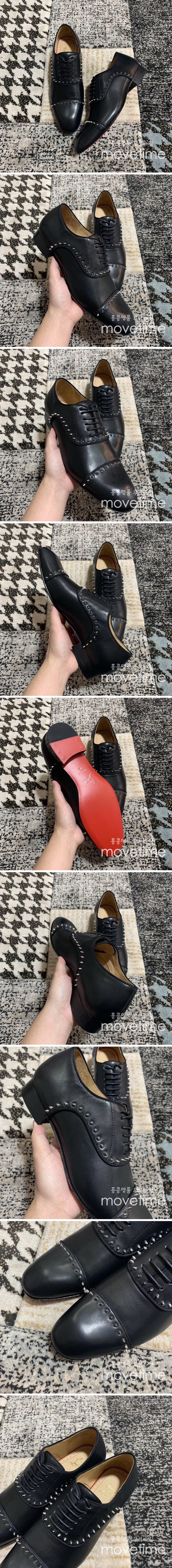 [홍콩명품.Christian Louboutin] 크리스챤루부탱 25SS 로고 레더 가죽 정장 구두 (블랙), SE5057, S3, 명품스니커즈,운동화,구두,로퍼,하이탑,신발