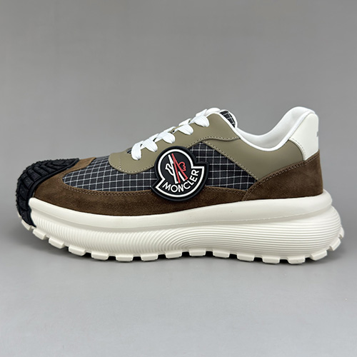 [홍콩명품.MONCLER] 몽클레어 25SS 로고 레더 가죽 스니커즈 운동화 (브라운-카키), SE5065, S3, 명품스니커즈,운동화,구두,로퍼,하이탑,신발