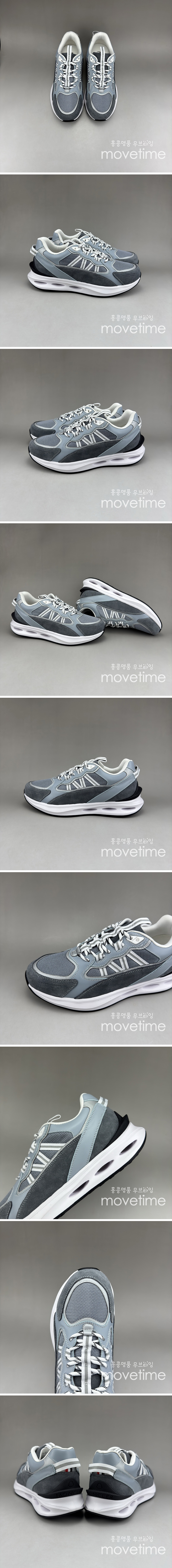 [홍콩명품.MONCLER] 몽클레어 25SS 로고 레더 가죽 스니커즈 운동화 (그레이), SE5070, S3, 명품스니커즈,운동화,구두,로퍼,하이탑,신발