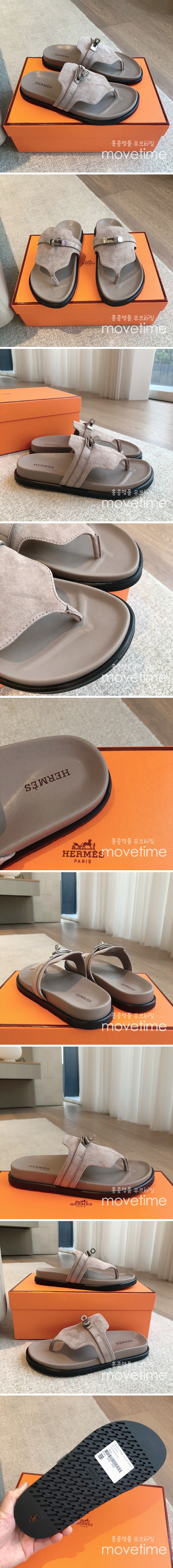 [홍콩명품.Hermes] 에르메스 25SS 로고 여성 ECLAIR 에클레어 샌들 슬리퍼 (그레이), SE5099, GHS, 명품스니커즈,운동화,구두,로퍼,하이탑,신발