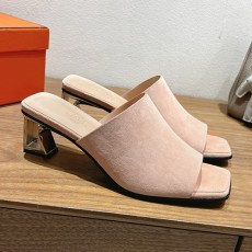 [홍콩명품.Hermes] 에르메스 25SS 로고 여성 ECLAIR 에클레어 굽 샌들 슬리퍼 (핑크), SE5109, GHS, 명품스니커즈,운동화,구두,로퍼,하이탑,신발
