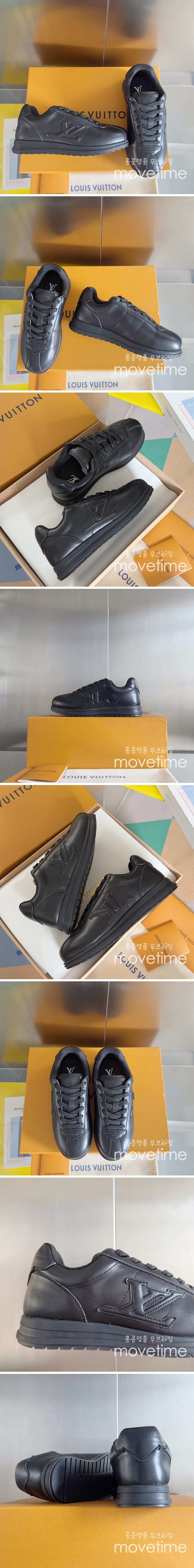 [홍콩명품.LOUIS VUITTON] 루이비통 25SS 로고 남여 레더 가죽 스니커즈 운동화 (블랙), SE5182, S4W, 명품스니커즈,운동화,구두,로퍼,하이탑,신발