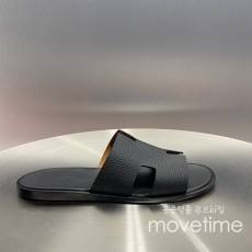 [홍콩명품.Hermes] 에르메스 25SS 로고 이즈미르 레더 가죽 슬리퍼 (블랙), SE5202, GHS, 명품스니커즈,운동화,구두,로퍼,하이탑,신발