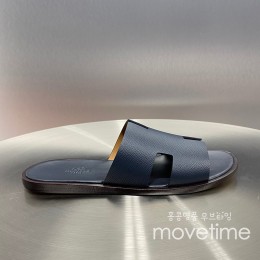 [홍콩명품.Hermes] 에르메스 25SS 로고 이즈미르 레더 가죽 슬리퍼 (네이비), SE5218, GHS, 명품스니커즈,운동화,구두,로퍼,하이탑,신발