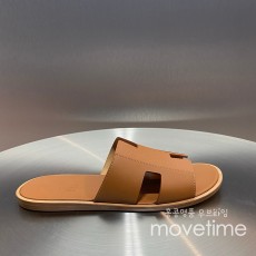 [홍콩명품.Hermes] 에르메스 25SS 로고 이즈미르 레더 가죽 슬리퍼 (브라운), SE5222, GHS, 명품스니커즈,운동화,구두,로퍼,하이탑,신발