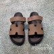 [홍콩명품.Hermes] 에르메스 25SS 로고 남여 레더 가죽 시프레 샌들 슬리퍼 (브라운), SE5252, GHS, 명품스니커즈,운동화,구두,로퍼,하이탑,신발