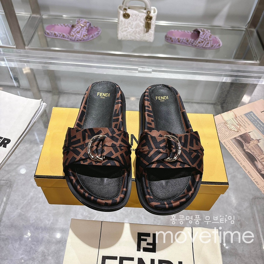 [홍콩명품,FENDI] 펜디 25SS 로고 남여 FF패턴 샌들 슬리퍼 (브라운), SE5283, GHS, 명품스니커즈,운동화,구두,로퍼,하이탑,신발