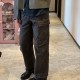 [명품레플리카,PRADA] 프라다 25SS 삼각로고 오버핏 데님 팬츠 진 청바지 (다크그레이), BM21232, KB, 홍콩명품의류,구매대행,온라인명품