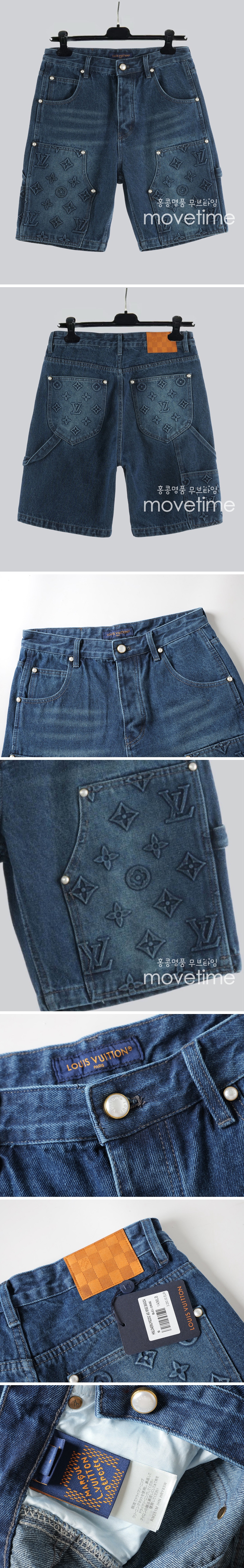 [홍콩명품.LOUIS VUITTON] 루이비통 25SS 로고 모노그램 데님 쇼츠 반바지, BM21331, JU, 명품레플리카,미러급,온라인쇼핑몰사이트