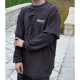 [홍콩명품.BALENCIAGA] 발렌시아가 25SS 웨이브로고 프린트 빈티지 2톤 긴팔 티셔츠 (네이비), BM21515, JL, 명품레플리카,미러급,온라인쇼핑몰사이트