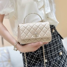 [홍콩명품.CHANEL] 샤넬 25SS 로고 HAAS 레더 가죽 핸드백 크로스백 (화이트-은장), BGM4913, BDA, 홍콩명품가방,명품쇼핑몰,크로스백,핸드백,구매대행