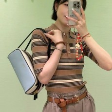 [홍콩명품,PRADA] 프라다 25SS 로고 레더 가죽 볼링백 크로스백 (스카이블루), BGM4948, BDA, 홍콩명품가방,명품쇼핑몰,크로스백,핸드백,구매대행