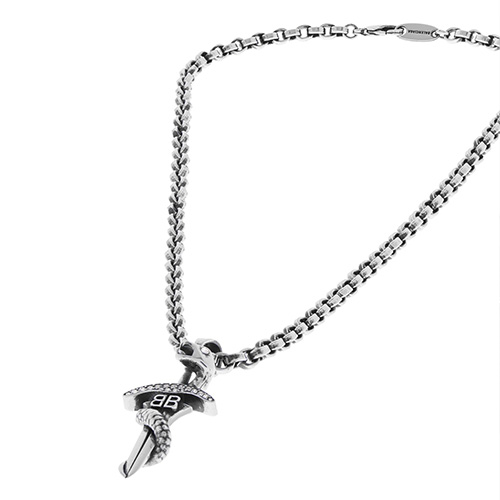 [홍콩명품.BALENCIAGA] 발렌시아가 25SS 로고 Goth Snake 925실버 50cm 목걸이, ET3082, BUBU, 홍콩명품의류,구매대행,온라인명품