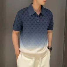 [홍콩명품.Gucci] 구찌 25SS 로고 GG수프림 그라데이션 카라 니트 반팔 티셔츠 (블루), BM21646, KK, 홍콩명품가방,명품쇼핑몰,크로스백,핸드백,구매대행