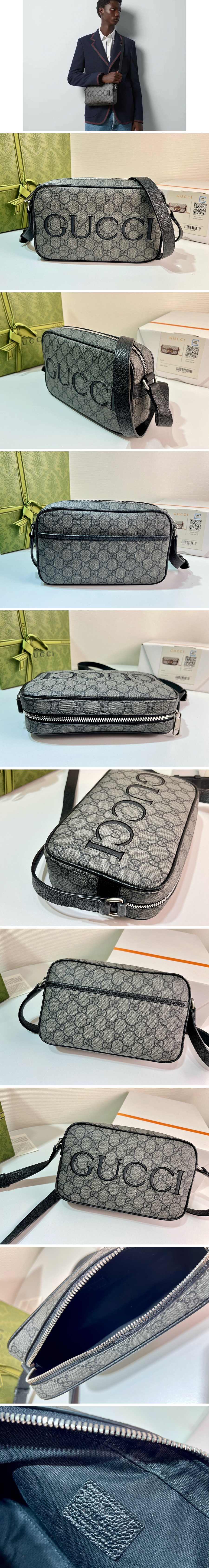 [홍콩명품.Gucci] 구찌 25SS 로고 슈프림 미니 숄더백 그레이블랙 768391, BGM5051, GU2, 홍콩명품가방,명품쇼핑몰,크로스백,핸드백,구매대행