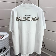 [홍콩명품.BALENCIAGA] 발렌시아가 25SS 로고 프린트 반팔 티셔츠 (화이트), BM21759, G5, 레플리카의류,미러급사이트