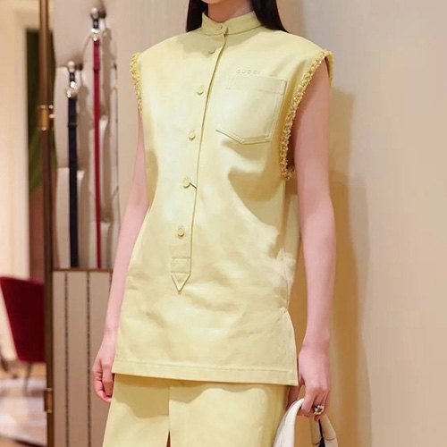 [홍콩명품.Gucci] 구찌 25SS 로고 여성 슬리브리스 셔츠 (2컬러), BM21776, TBG, 레플리카의류,미러급사이트