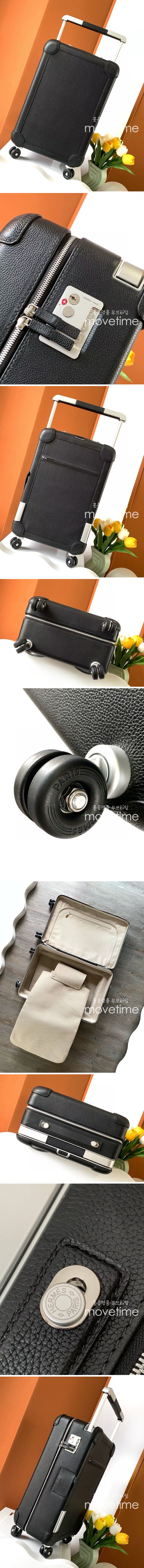 [홍콩명품.Hermes] 에르메스 25SS 로고 레더 20사이즈 캐리어 (블랙), CR149, B4, 명품레플리카, 캐리어, 여행가방 투어