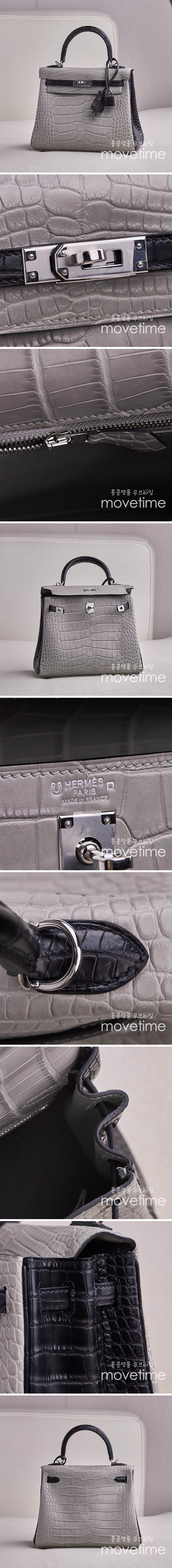 [홍콩명품.Hermes] 에르메스 25SS 로고 Kelly 25 미주 악어가죽 토트백 핸드백 (그레이-은장), BGM5069, BDA, 홍콩명품가방,명품쇼핑몰,크로스백,핸드백,구매대행
