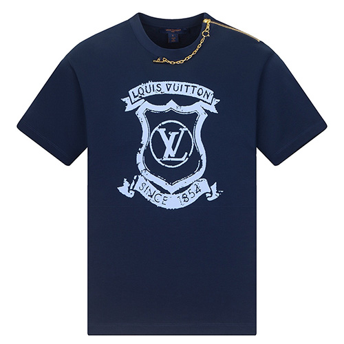 [홍콩명품.LOUIS VUITTON] 루이비통 25SS 로고 그래픽 프린트 반팔 티셔츠 (네이비), BM21931, JL, 레플리카의류,미러급사이트