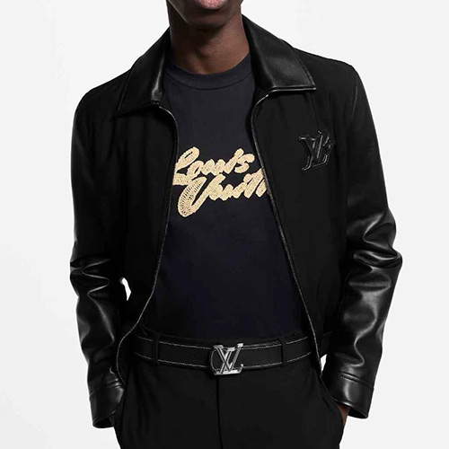[홍콩명품.LOUIS VUITTON] 루이비통 25SS 로고 레더 가죽 자켓 1AHVMA (블랙), BM21940, TOM, 레플리카의류,미러급사이트